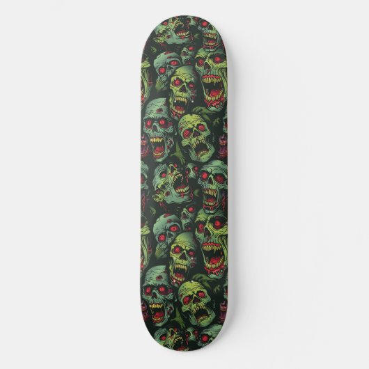 Groene Zombie Spooky Halloween Skateboard (Voorkant)