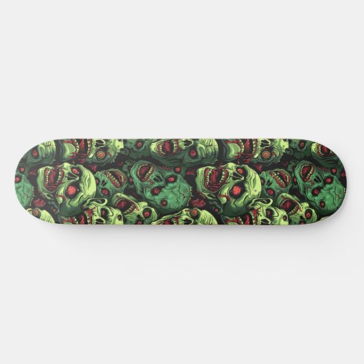 Groene Zombie Spooky Halloween Skateboard (Horizontaal)