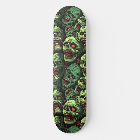 Groene Zombie Spooky Halloween Skateboard (Voorkant)