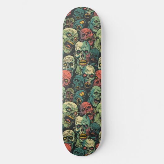 Groene Zombie Spooky Halloween Skateboard (Voorkant)