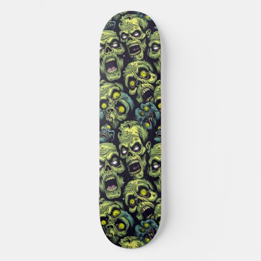Groene Zombie Spooky Halloween Skateboard (Voorkant)