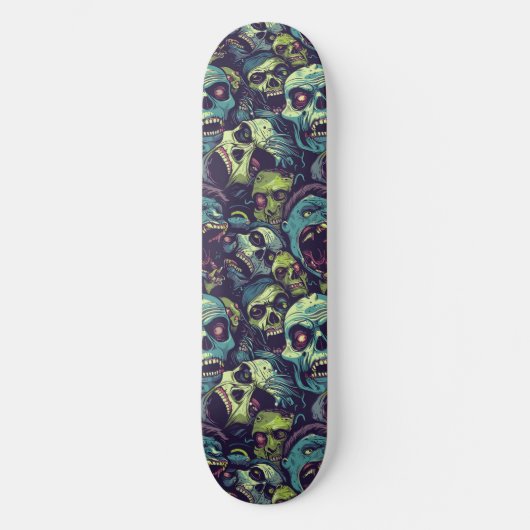 Groene Zombie Spooky Halloween Skateboard (Voorkant)