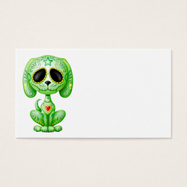 Groene Zombie Suiker Puppy Visitekaartje (Voorkant)