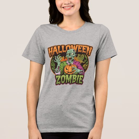 Groene Zombie Vrouwen T-Shirt (Voorkant)