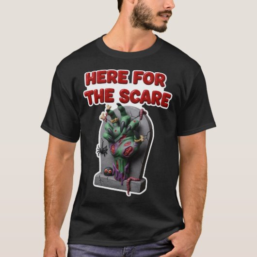 Groene zombiehand uit grafsteen t-shirt (Voorkant)