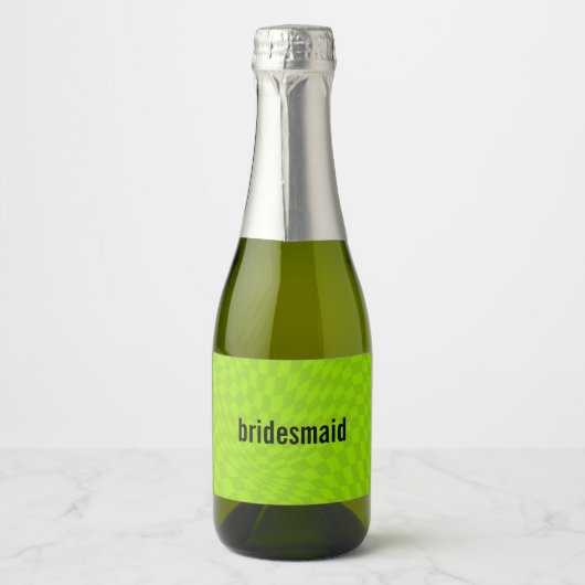 Groene Zomer Bachelorette Bruidsmeisje Voorstel Sparkling Wijnetiket (Voorkant)