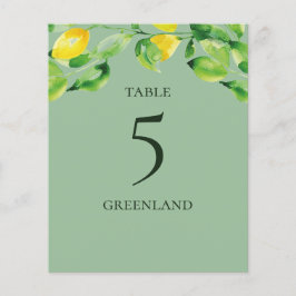 Groene Zomer Citroenen en Loofwerk Tafel Naam