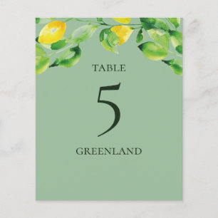 Groene Zomer Citroenen en Loofwerk Tafel Naam