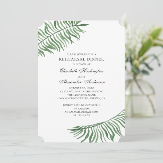 Groene zomer exotisch. Tropisch repetitiediner Kaart (Staand voorkant)