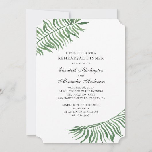 Groene zomer exotisch. Tropisch repetitiediner Kaart (Voorkant)