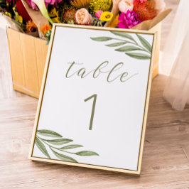 Groene zomerse bruiloft. Groene blad calligrafie Kaart