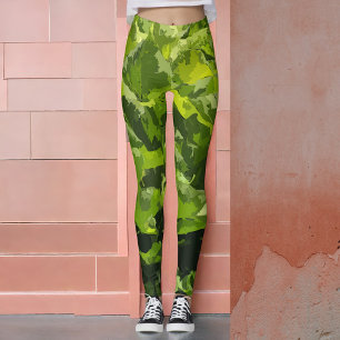 Groene zomerse natuur modern abstract bladgroen leggings