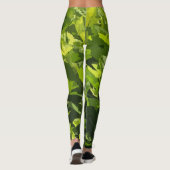 Groene zomerse natuur modern abstract bladgroen leggings (Achterkant)