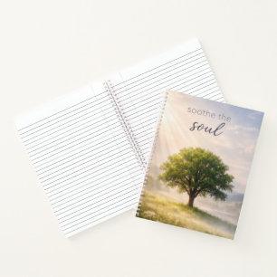 Groene zomertboom met citaat notitieboek