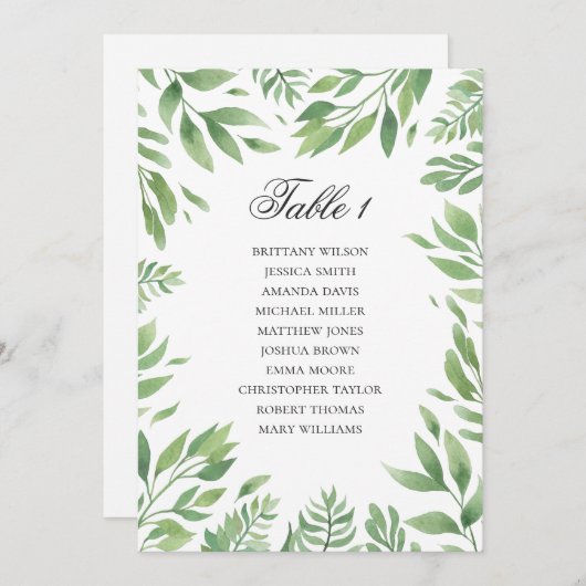 Groene zomertrouwzentaart. Botanisch Kaart (Voorkant / Achterkant)