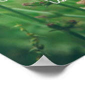 Groene zomerweide met blauwe bloemen poster (Hoek)