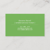 GROENE ZON LOGO MONOGRAM voor YOGA STUDIO, FITNESS Visitekaartje (Achterkant)