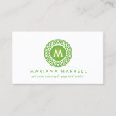 GROENE ZON LOGO MONOGRAM voor YOGA STUDIO, FITNESS Visitekaartje (Voorkant)
