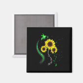 Groene Zonnebloem Galwegkanker Bewustzijn Magneet (Voorkant / Achterkant)