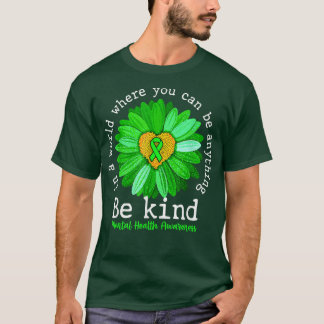 Groene zonnebloem Soort T-shirt Geestelijke gezond