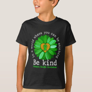 Groene zonnebloem Soort T-shirt Geestelijke gezond
