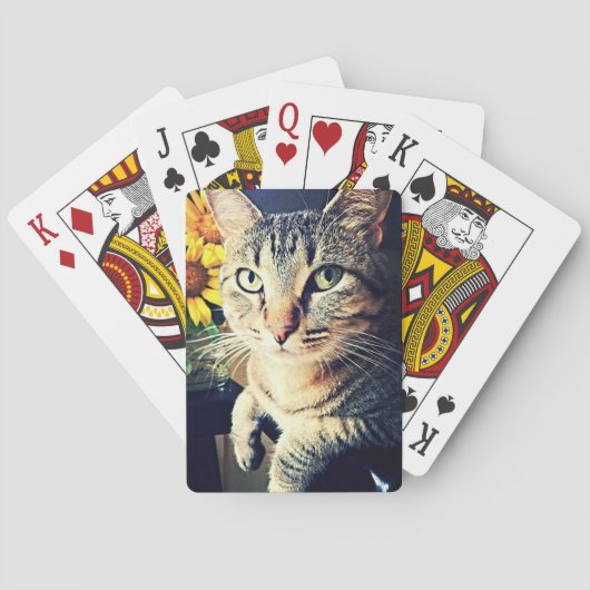 Groene zonnebloem speelkaarten (Achterkant)