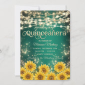 Groene Zonnebloem String lichten gouden sprankelin Kaart (Voorkant)