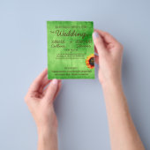 Groene Zonnebloem Trouwkaart Flyer (Hand)