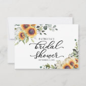 Groene Zonnebloemen Bruidsmeisjes Uitnodigingskaar Kaart (Achterkant)