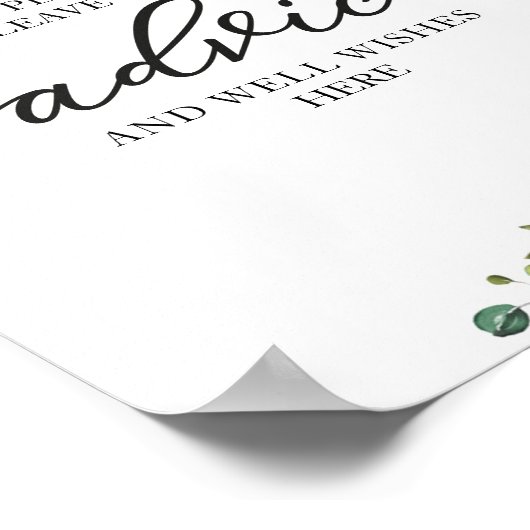 Groene Zonnebloemen Bruiloft Advies Bord Poster (Hoek)