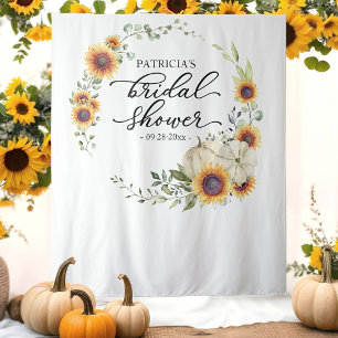 Groene zonnebloemen herfst bruidsdouche achtergron wandkleed