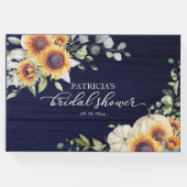 Groene Zonnebloemen Pompoen Herfst Bruidsfeest Gastenboek (Voorkant)