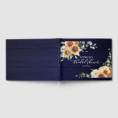 Groene Zonnebloemen Pompoen Herfst Bruidsfeest Gastenboek (Volledig)