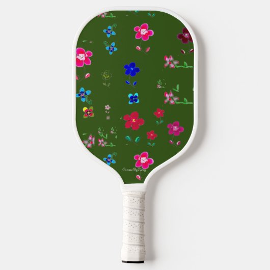 Groene zonnepaddle pickleball paddle (Achterkant)