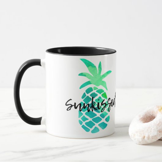 Groene zonnige ananas mok (Met donut)