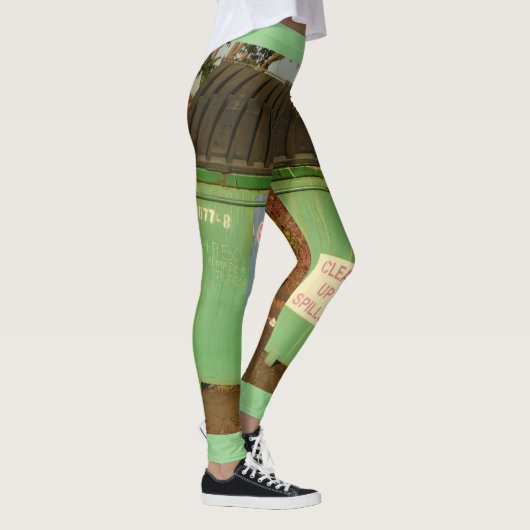Groene zonsondergang avond dumpsters leggings (Rechts)