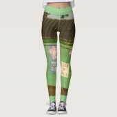Groene zonsondergang avond dumpsters leggings (Voorkant)