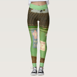 Groene zonsondergang avond dumpsters leggings