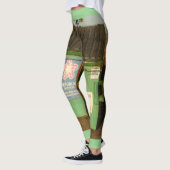 Groene zonsondergang avond dumpsters leggings (Links)