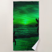 GROENE ZONSONDERGANGEN OCEAAN LANDSCHAP STRANDLAKEN (Voorkant)