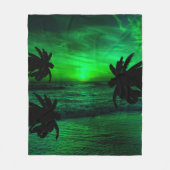 GROENE ZONSONDERGANGEN OCEAN SCHILDERACHTIG FLEECE DEKEN (Voorkant)
