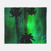 GROENE ZONSONDERGANGEN OCEAN SCHILDERACHTIG FLEECE DEKEN (Voorkant (Horizontaal))