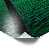 GROENE ZONSONDERGANGEN OCEAN SCHILDERACHTIG FOTO AFDRUK (Hoek)