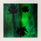 GROENE ZONSONDERGANGEN OCEAN SCHILDERACHTIG LEGPUZZEL (Horizontaal)