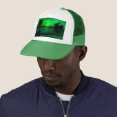 GROENE ZONSONDERGANGEN OCEAN SCHILDERACHTIG TRUCKER PET (In situ)
