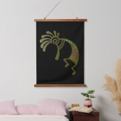 Groene Zuidwestelijke Kokopelli Hangend Wandkleed (Slaapkamer)