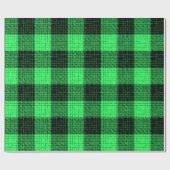 Groene Zwart Kruisraster Buffalo Check Cadeaupapier (Vlak)