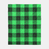 Groene Zwart Kruisraster Buffalo Check Fleece Deken (Voorkant)