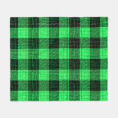 Groene Zwart Kruisraster Buffalo Check Fleece Deken (Voorkant (Horizontaal))