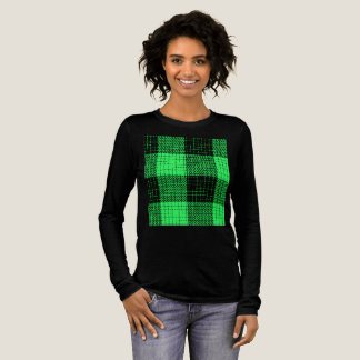 Groene Zwart Kruisraster Buffalo Check Tri-Blend Shirt